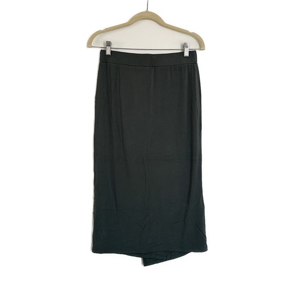 Vince Overlap Midi Skirt Dark Pine Size XS NWT - Picture 3 of 4